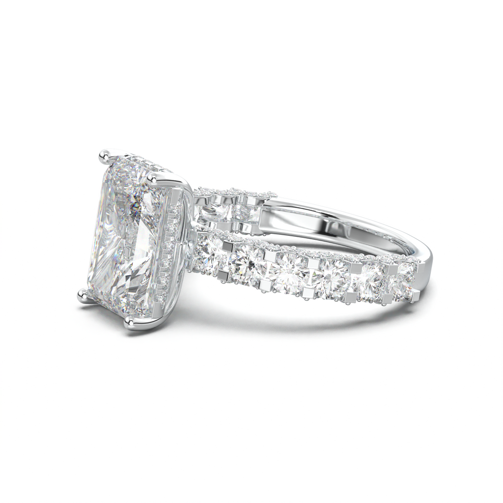 Radiant Diamond Band Engagement Ring