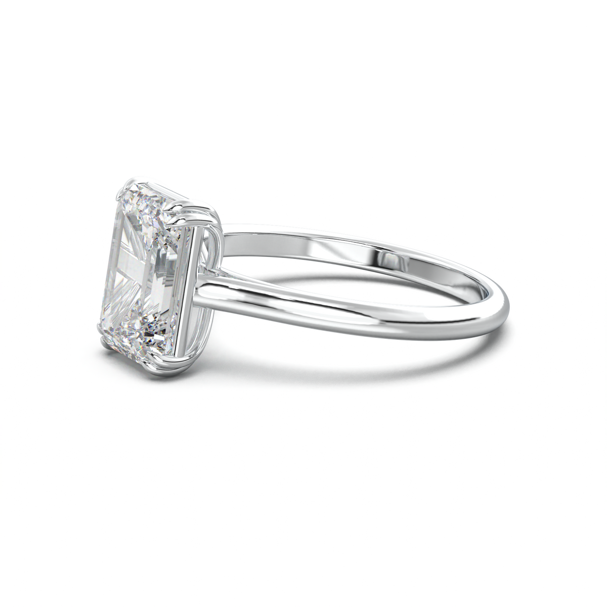 Emerald Solitaire Engagement Ring