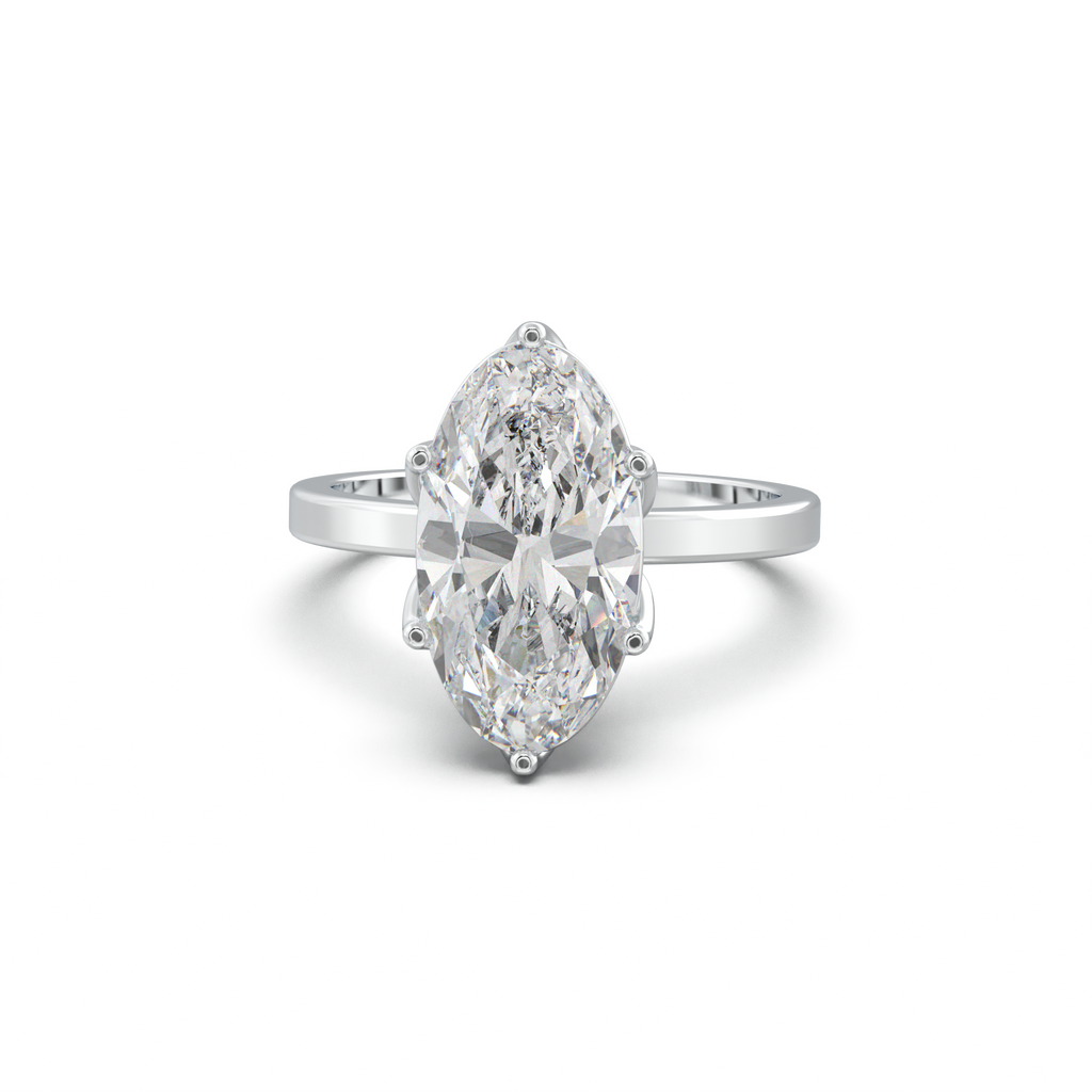 Oval Diamond-Accent Gallery Engagement Ring