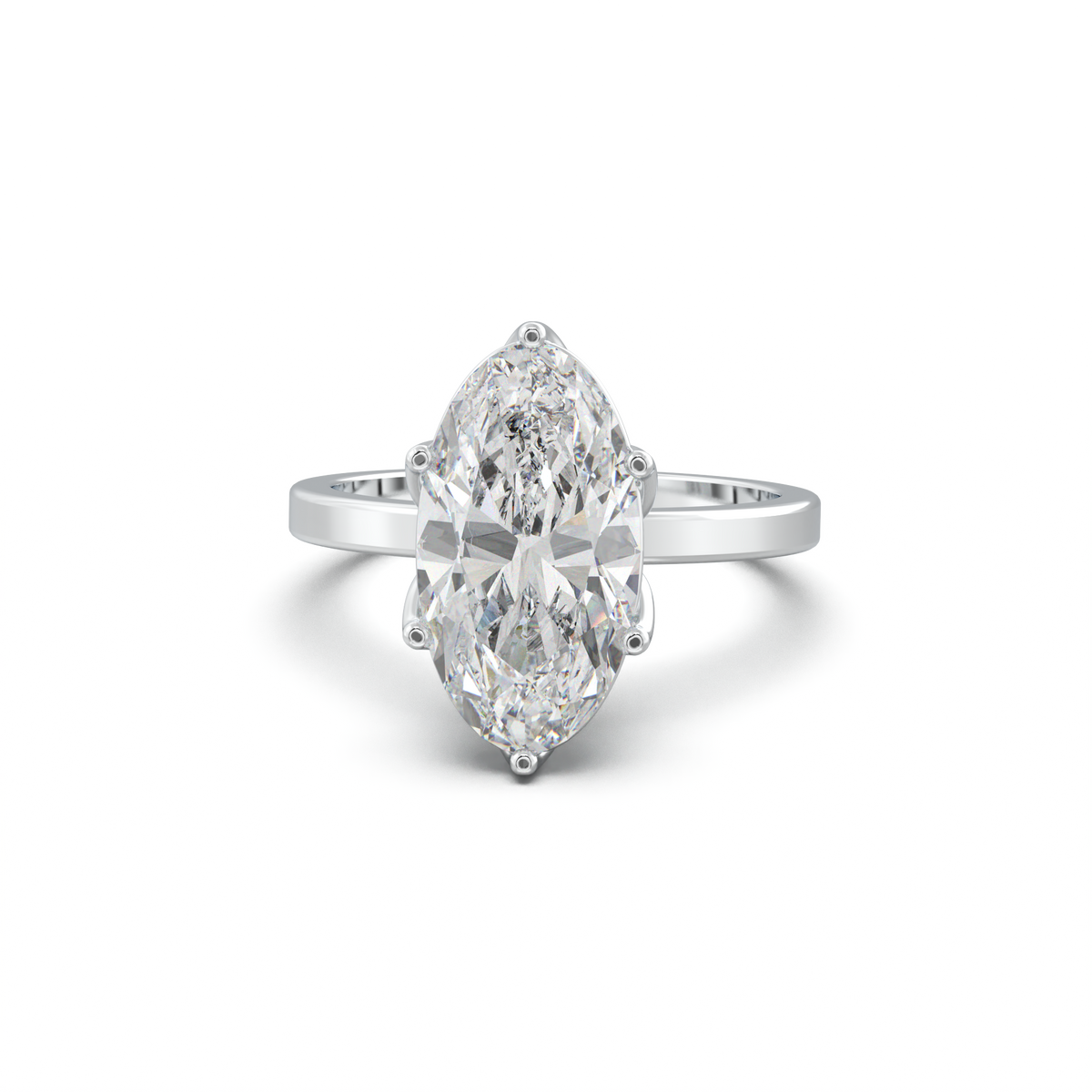 Oval Diamond-Accent Gallery Engagement Ring