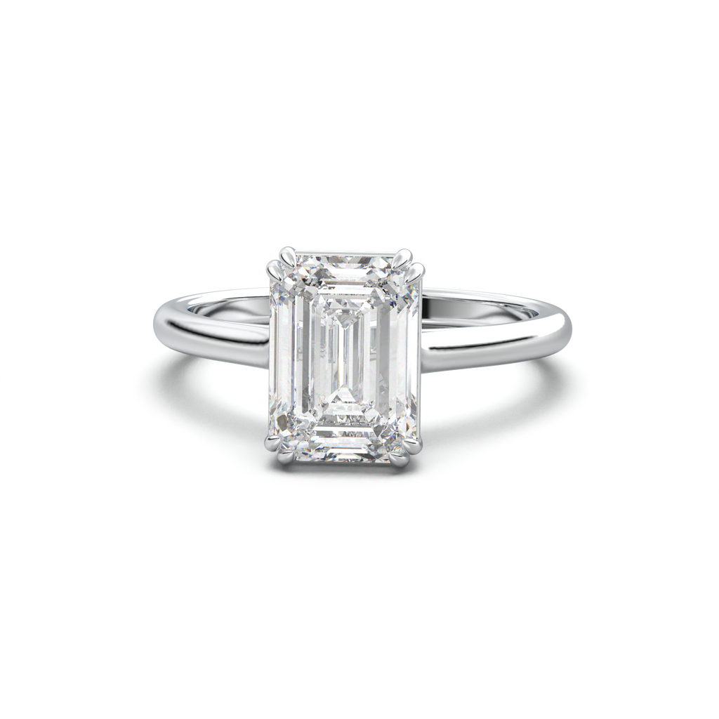 Emerald Solitaire Engagement Ring