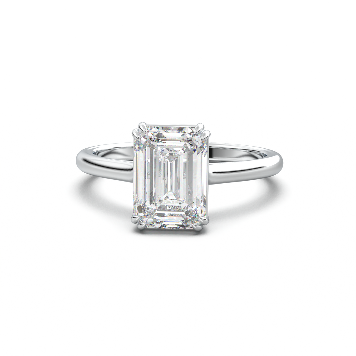 Emerald Solitaire Engagement Ring