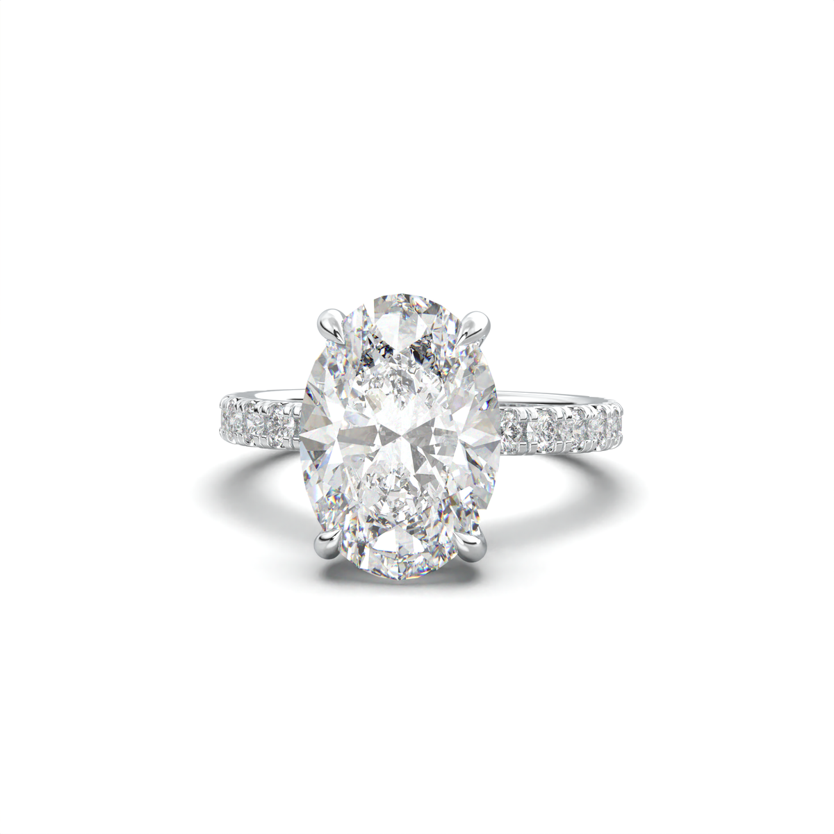 Oval Pavé Hidden Halo Engagement Ring