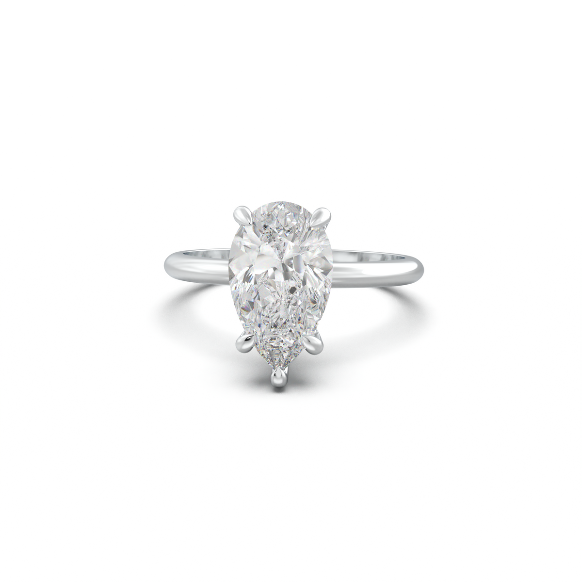 Pear Hidden Halo Engagement Ring