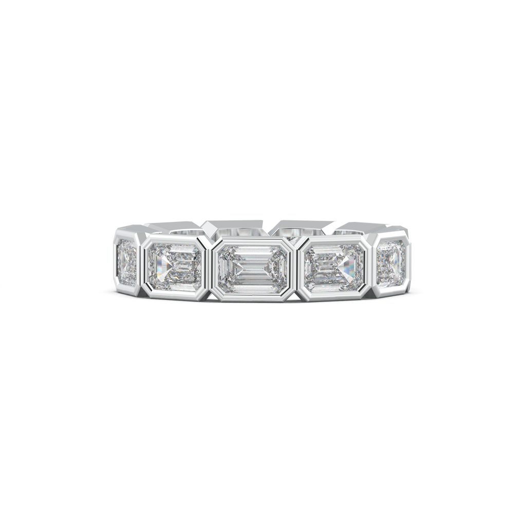 Emerald-Cut Bezel-Style Eternity Wedding Band