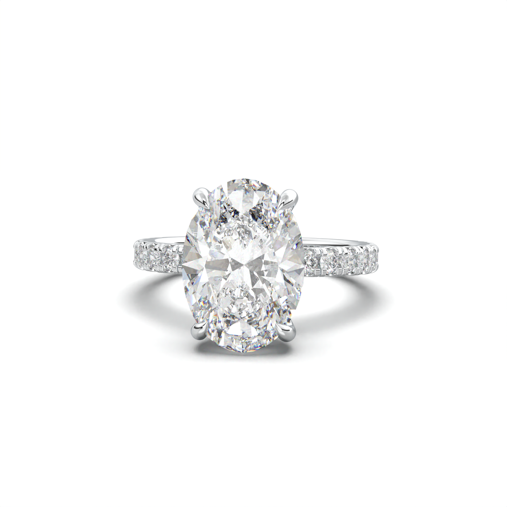 Cushion Hidden Halo Pavé Engagement Ring