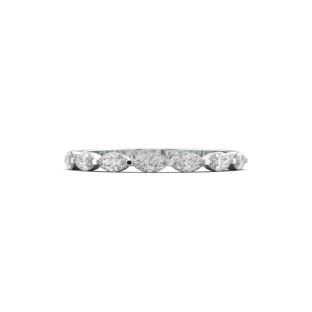 East-West Marquise Half-Eternity Wedding Band