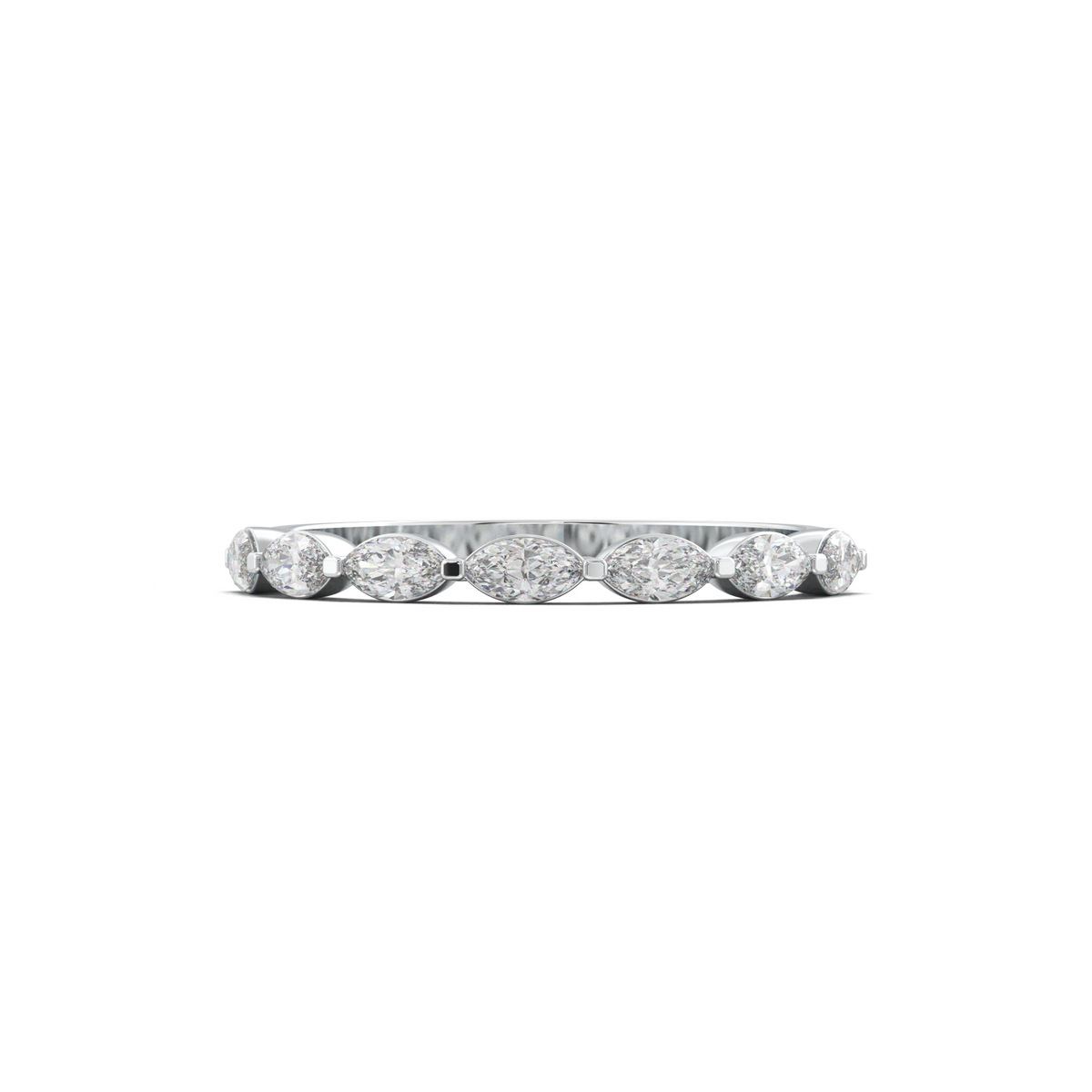 East-West Marquise Half-Eternity Wedding Band