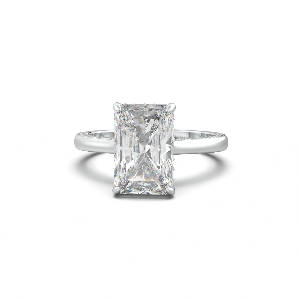 Radiant Pavé Hidden Halo Engagement Ring