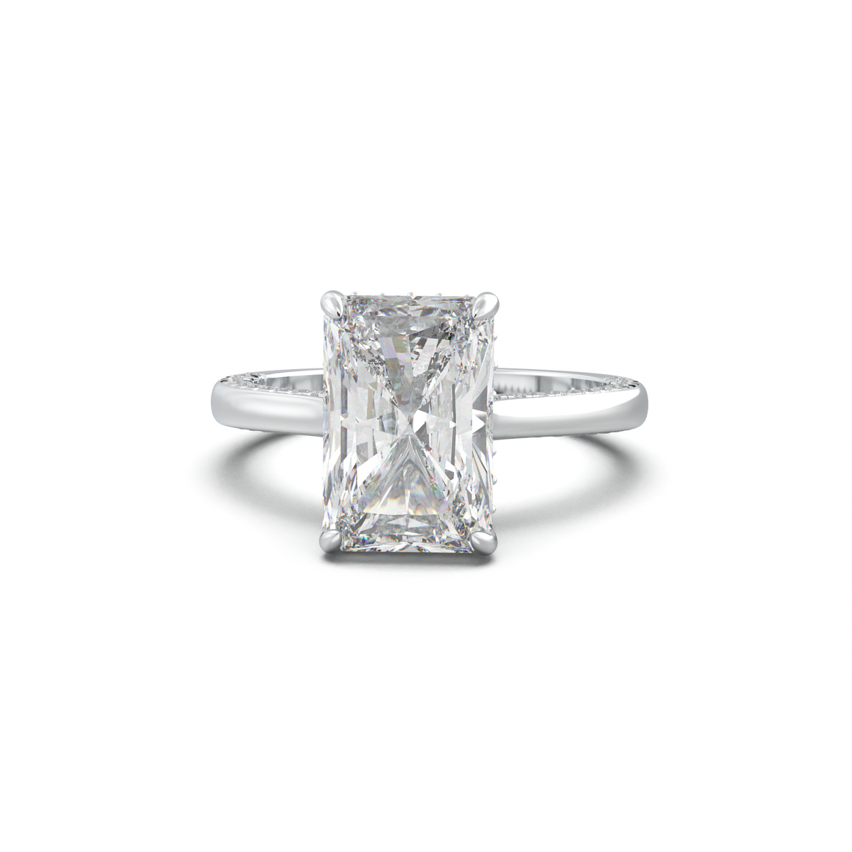 Radiant Pavé Hidden Halo Engagement Ring