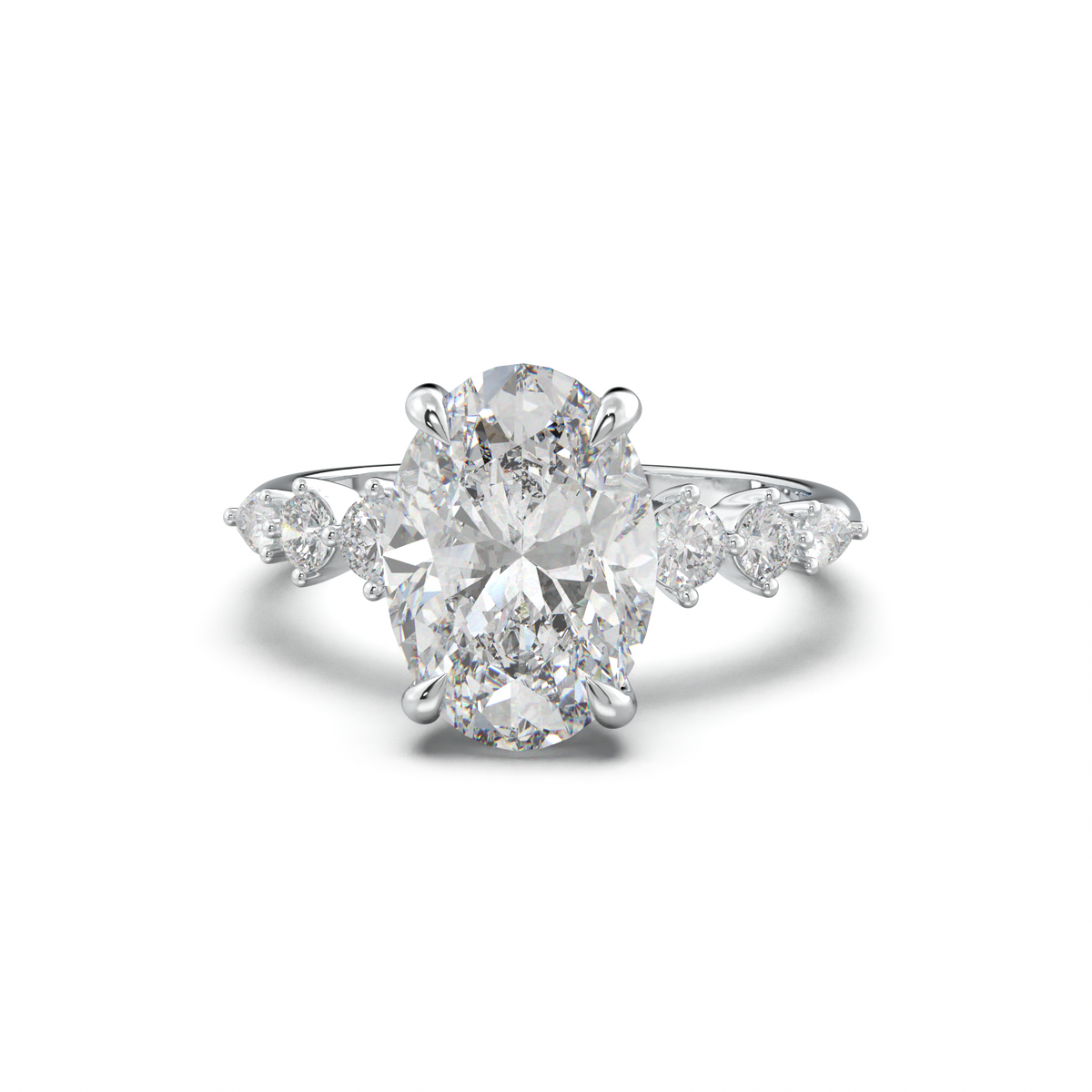 Oval Pear-Accent Engagement Ring