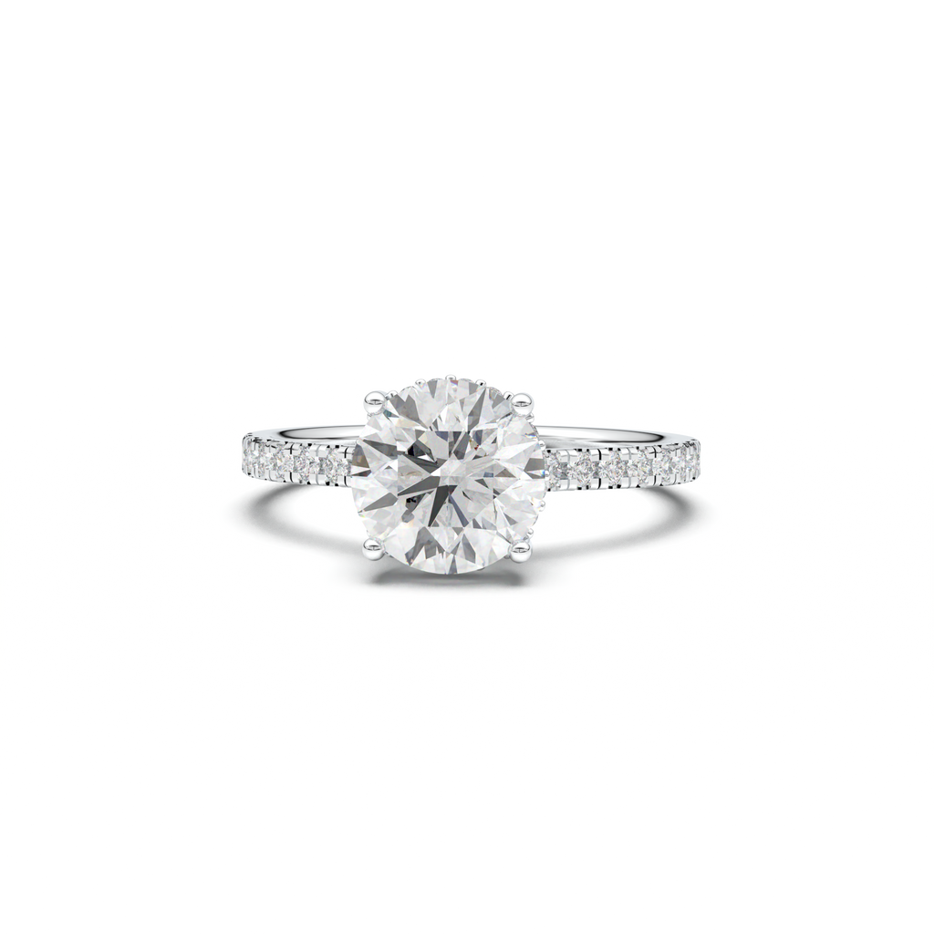 Round Pavé Engagement Ring