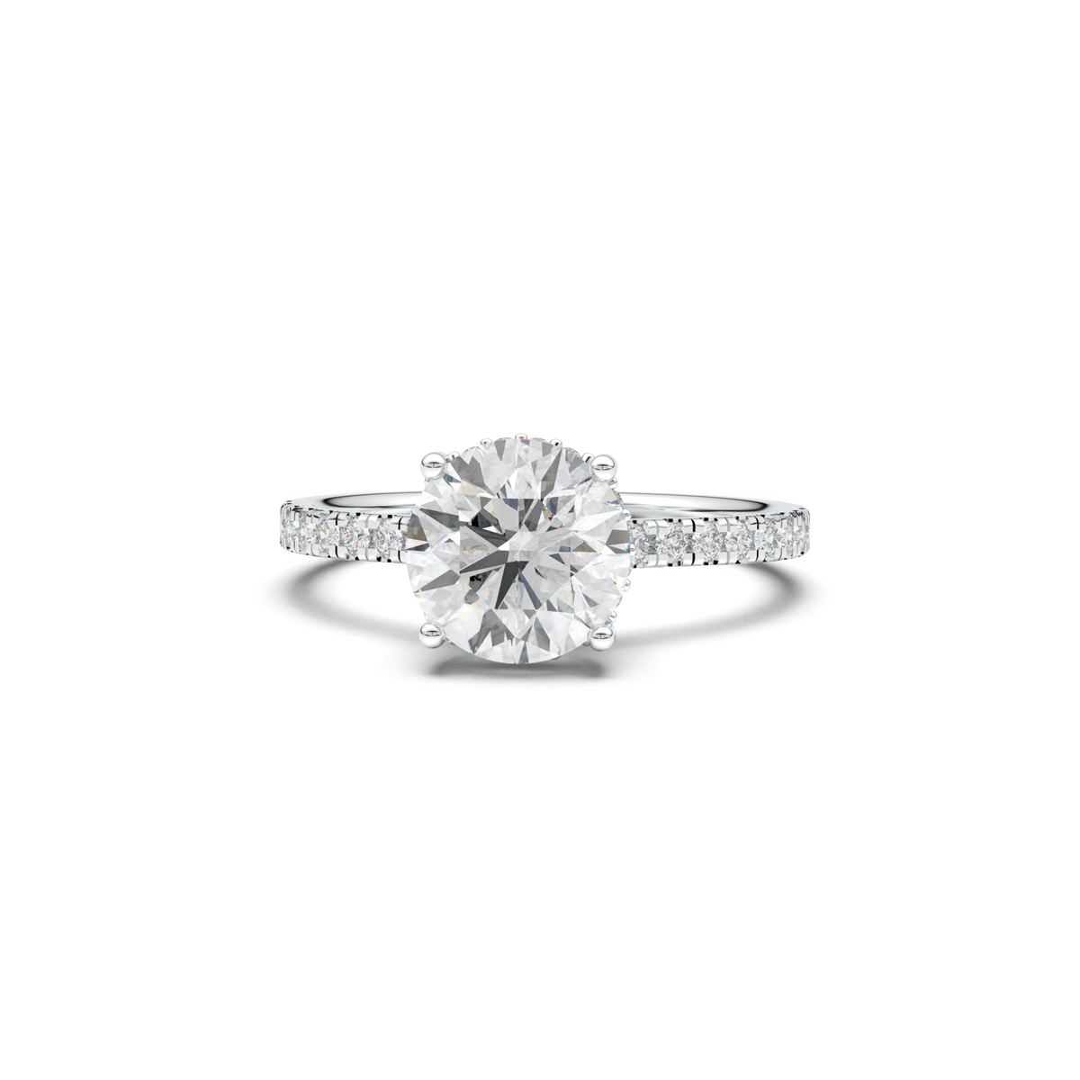Round Pavé Engagement Ring