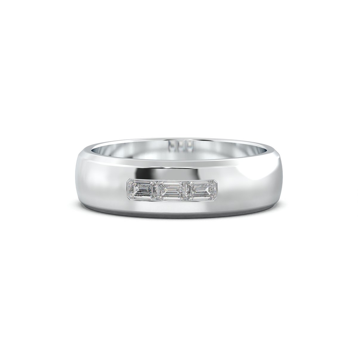 Three-Emerald Inlay Men's Band