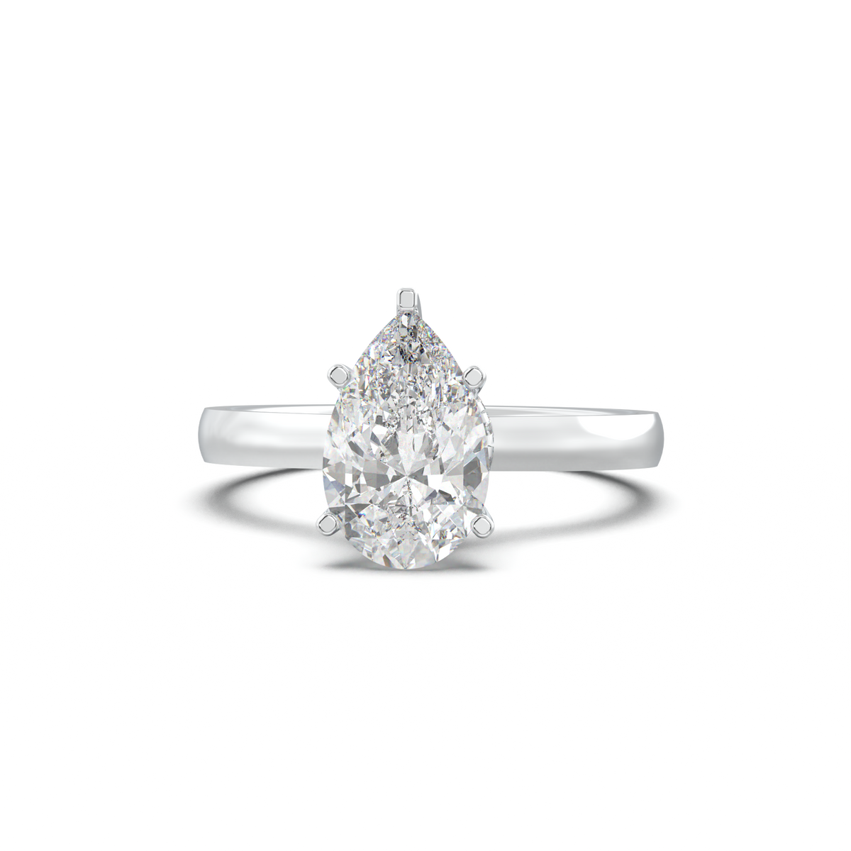 Pear Hidden Halo Engagement Ring
