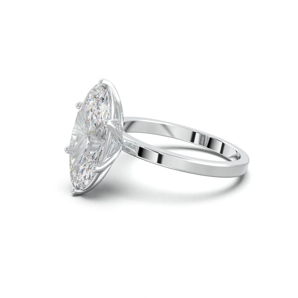Oval Diamond-Accent Gallery Engagement Ring
