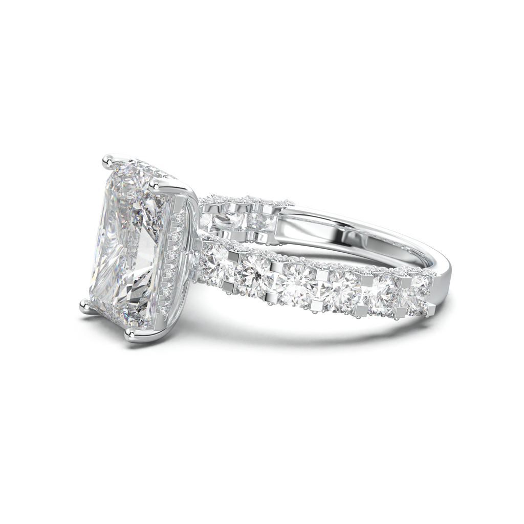 Radiant Diamond Band Engagement Ring