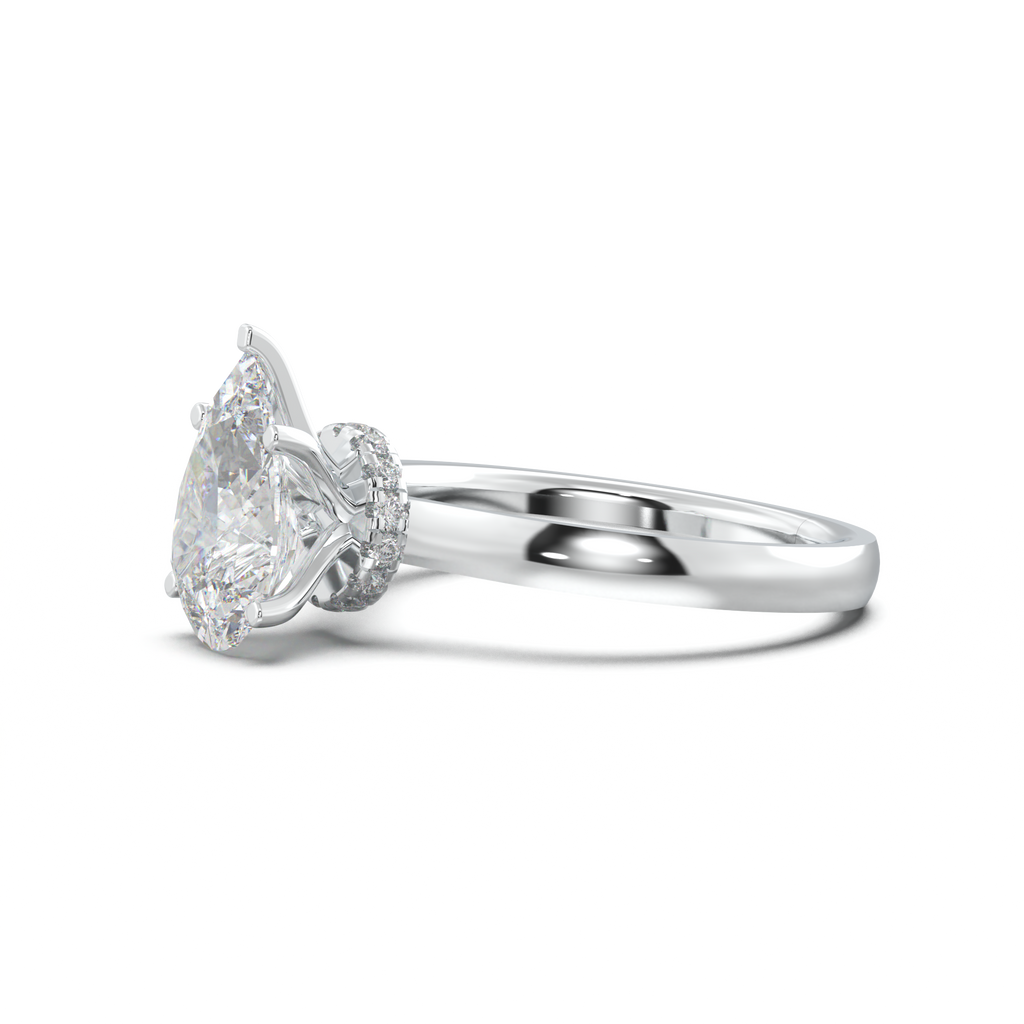Cushion Hidden Pavé Engagement Ring