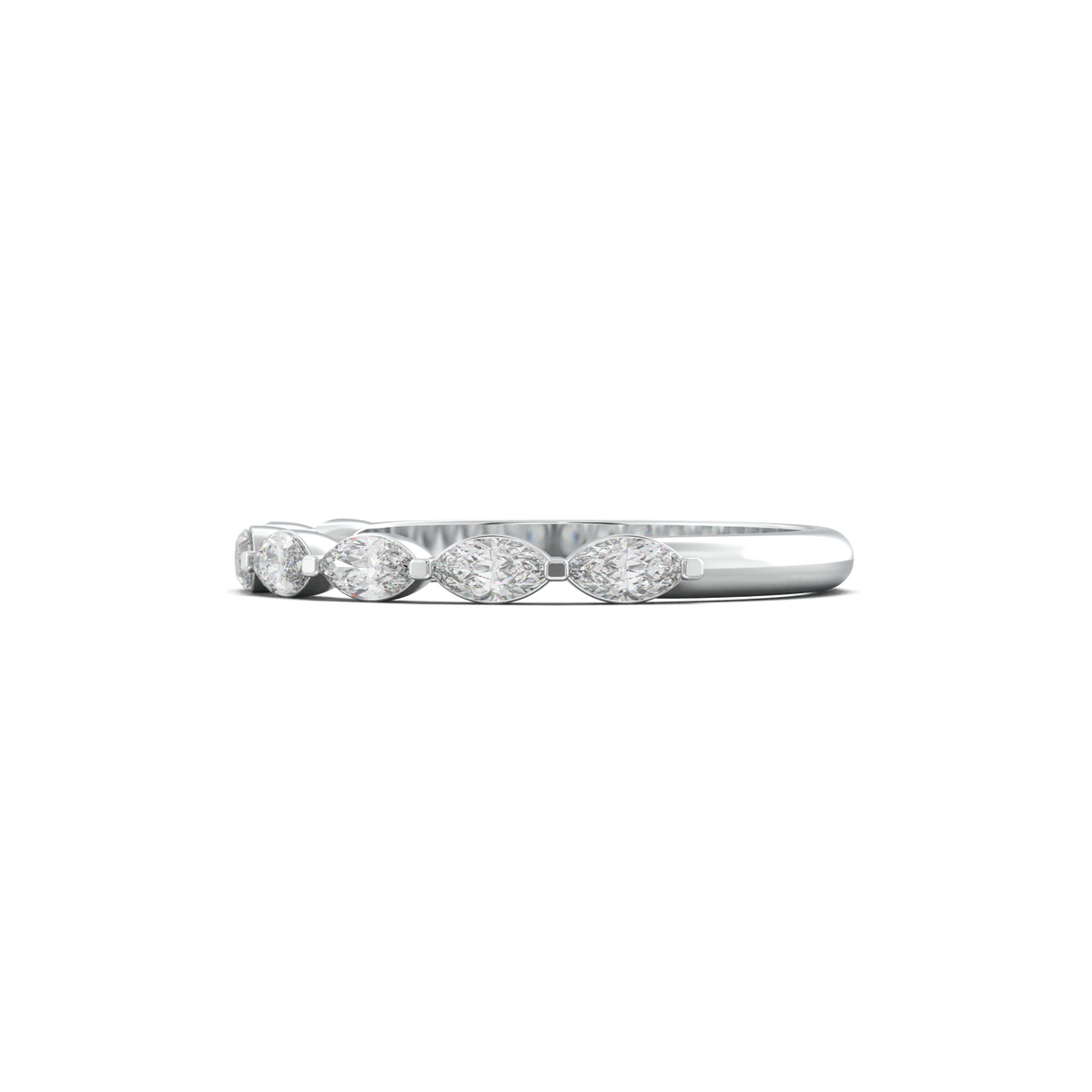 East-West Marquise Half-Eternity Wedding Band