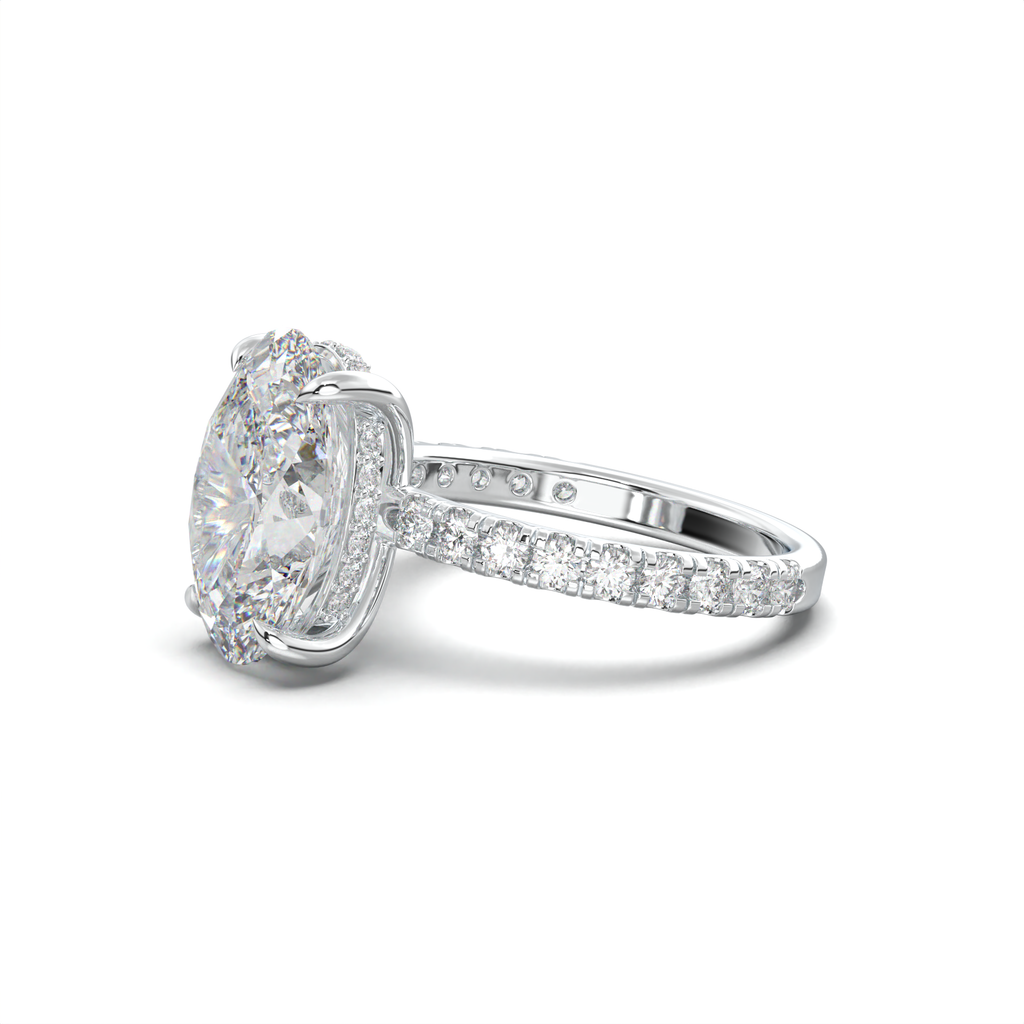 Oval Pavé Hidden Halo Engagement Ring