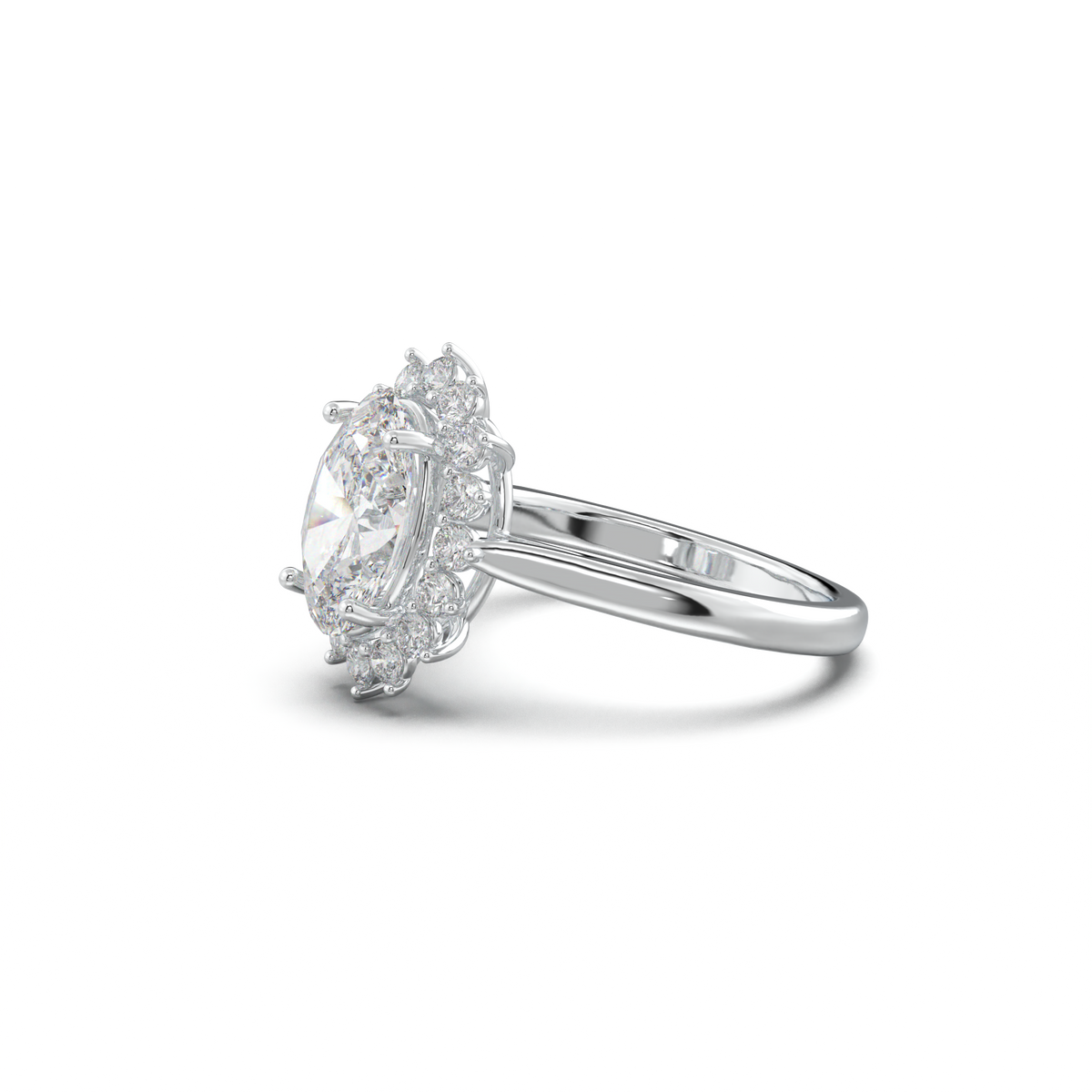 Oval Halo Engagement Ring
