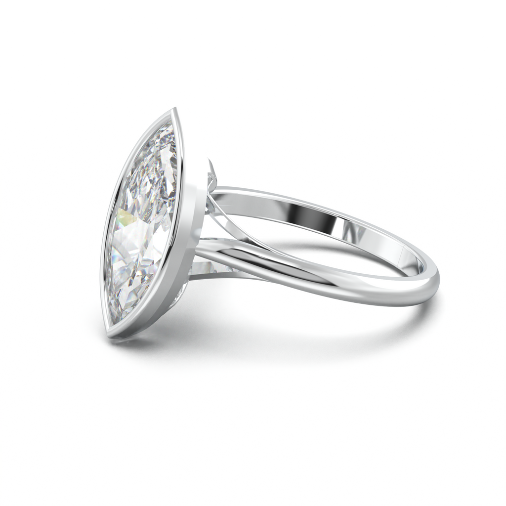Marquise Bezel Solitaire Engagement Ring