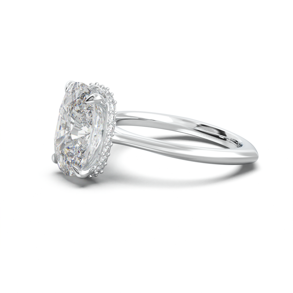 Cushion Hidden Halo Engagement Ring
