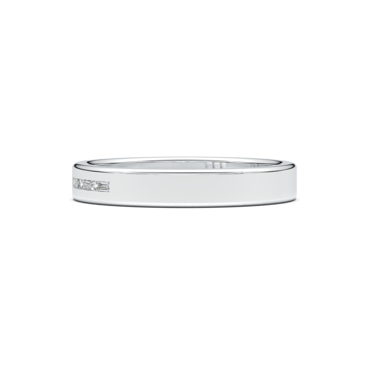 Horizontal Baguette Trio Men's Band