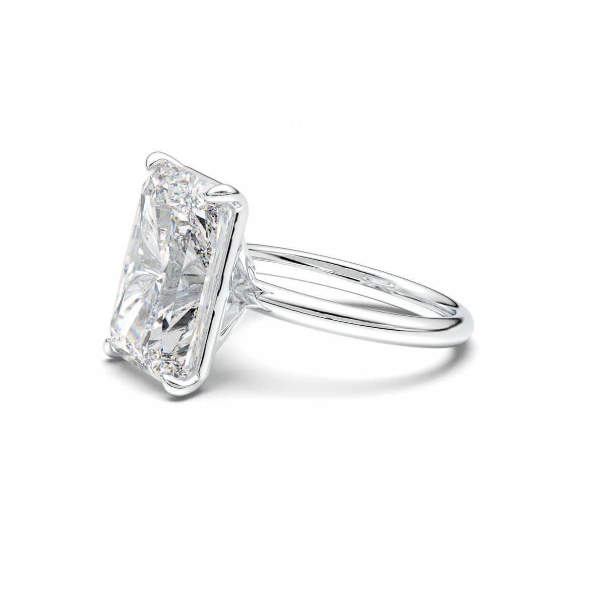 Radiant Solitaire Horseshoe Setting Engagement Ring