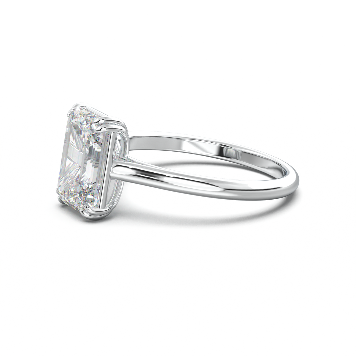 Emerald Solitaire Engagement Ring