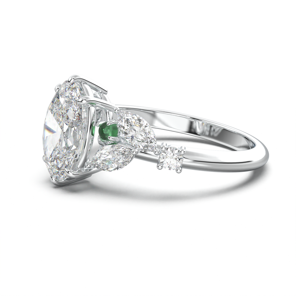 Oval Marquise-Accent Engagement Ring