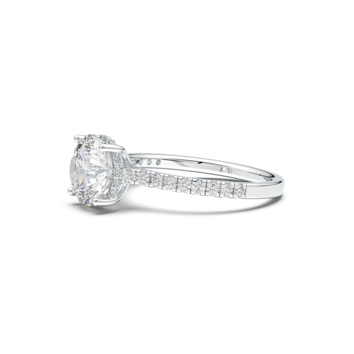 Round Pavé Engagement Ring