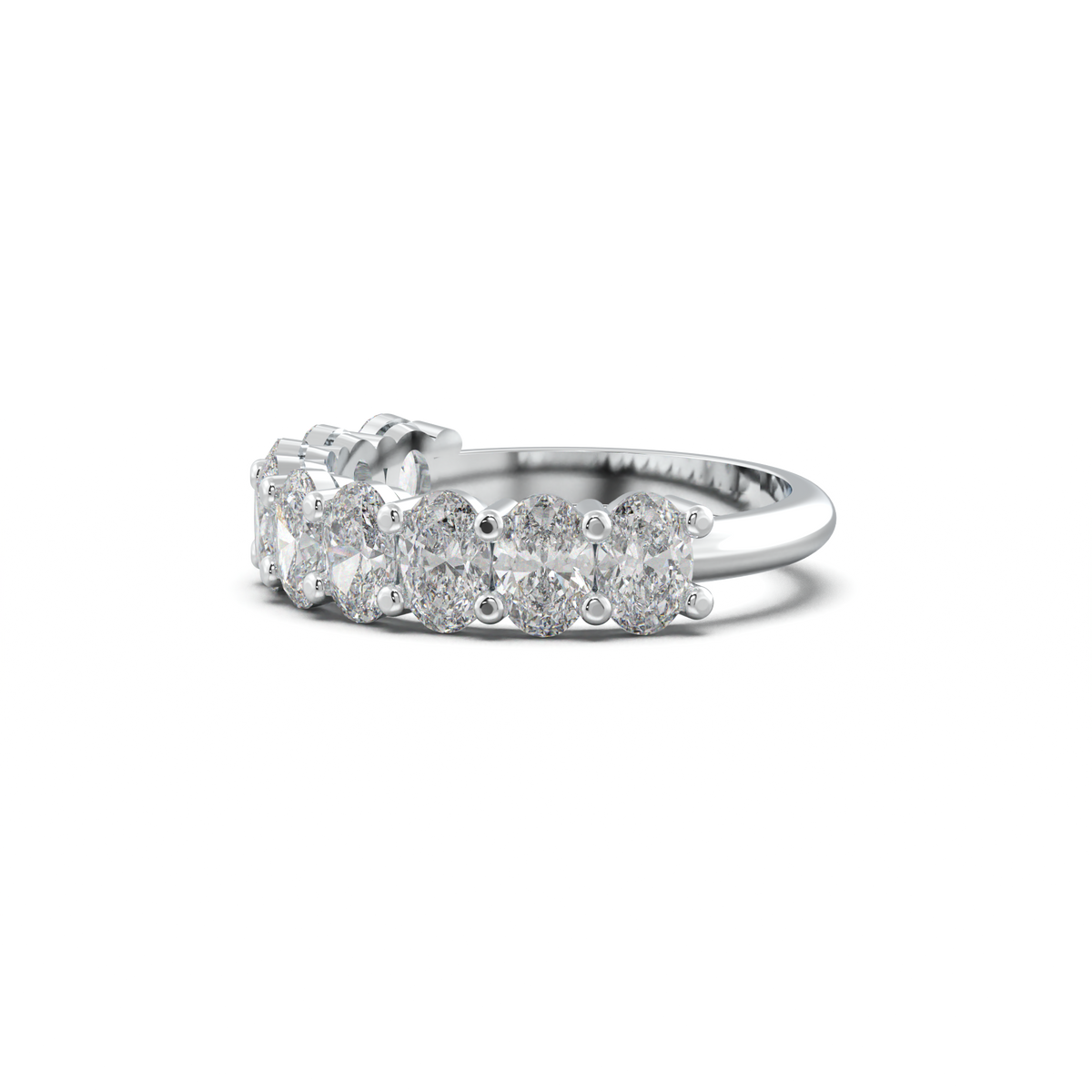 Nine-Oval Half-Eternity Wedding Band