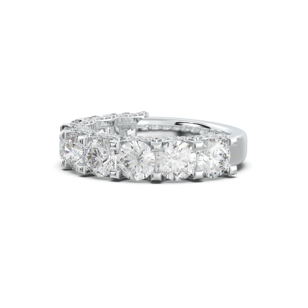 Round Diamond Pavé-Edge Wedding Band