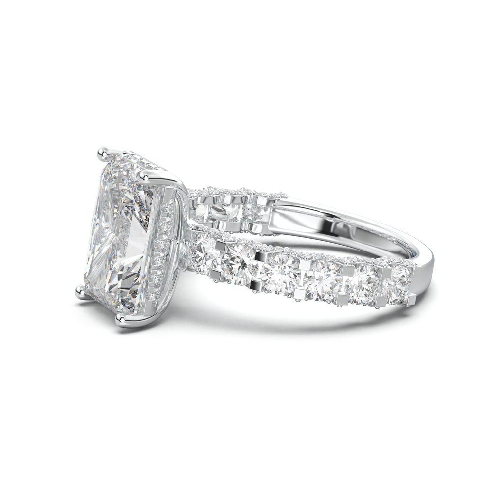 Radiant Diamond Band Engagement Ring