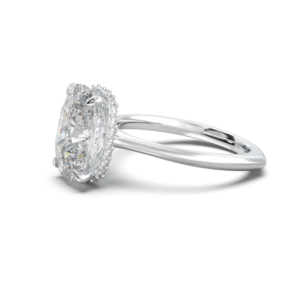 Cushion Hidden Halo Engagement Ring