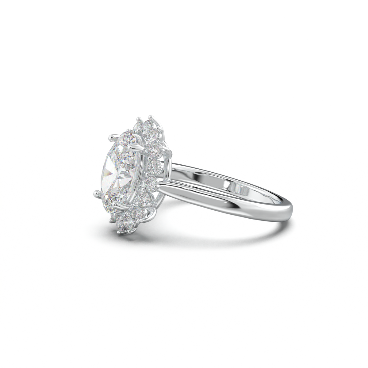 Oval Halo Engagement Ring