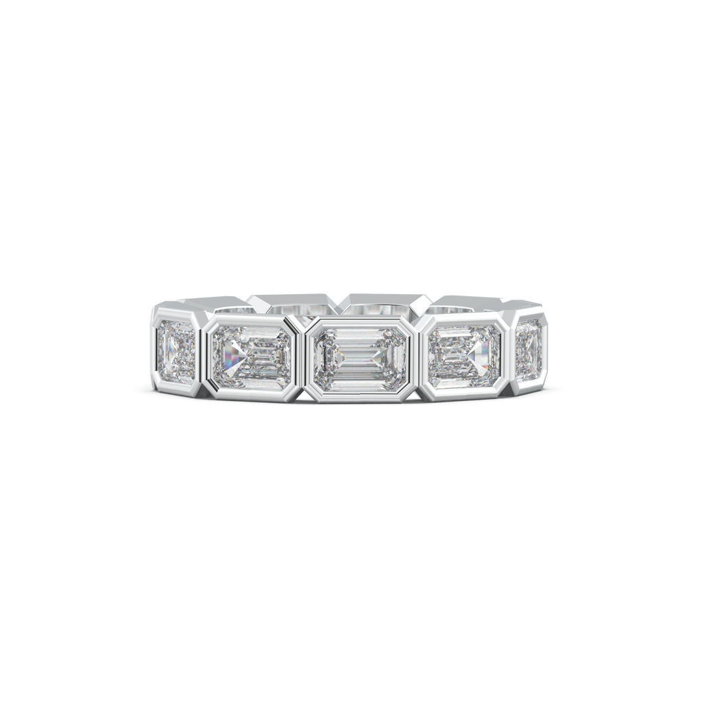 Emerald-Cut Bezel-Style Eternity Wedding Band