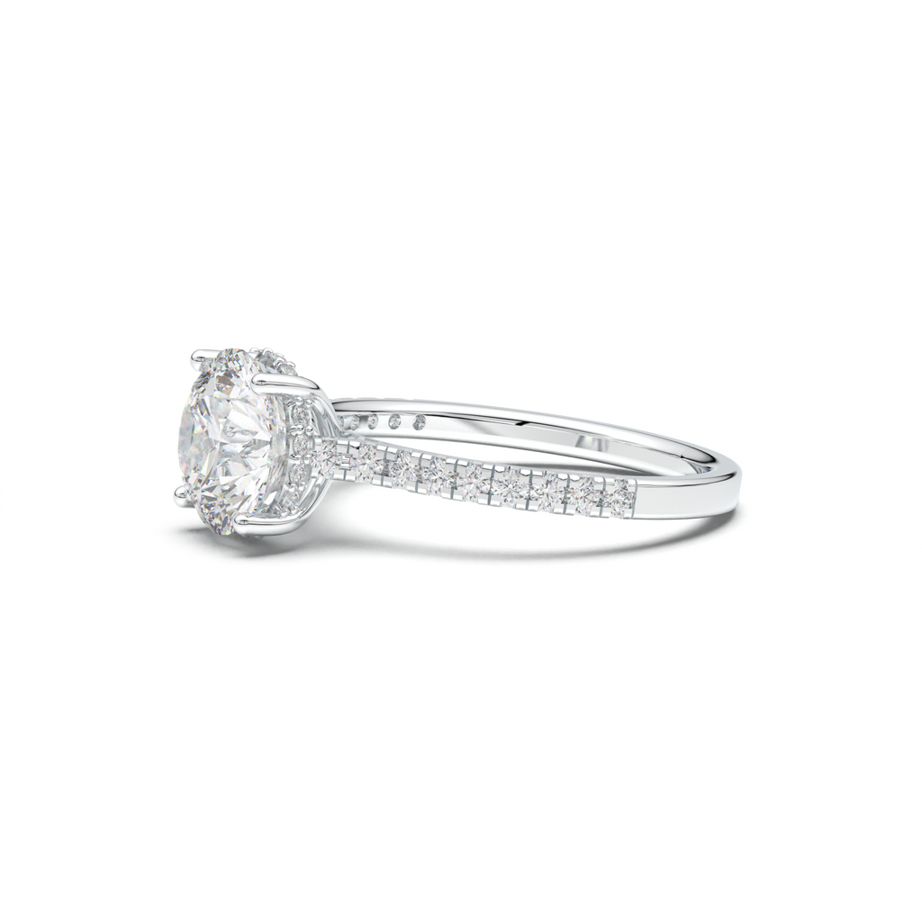 Round Pavé Engagement Ring