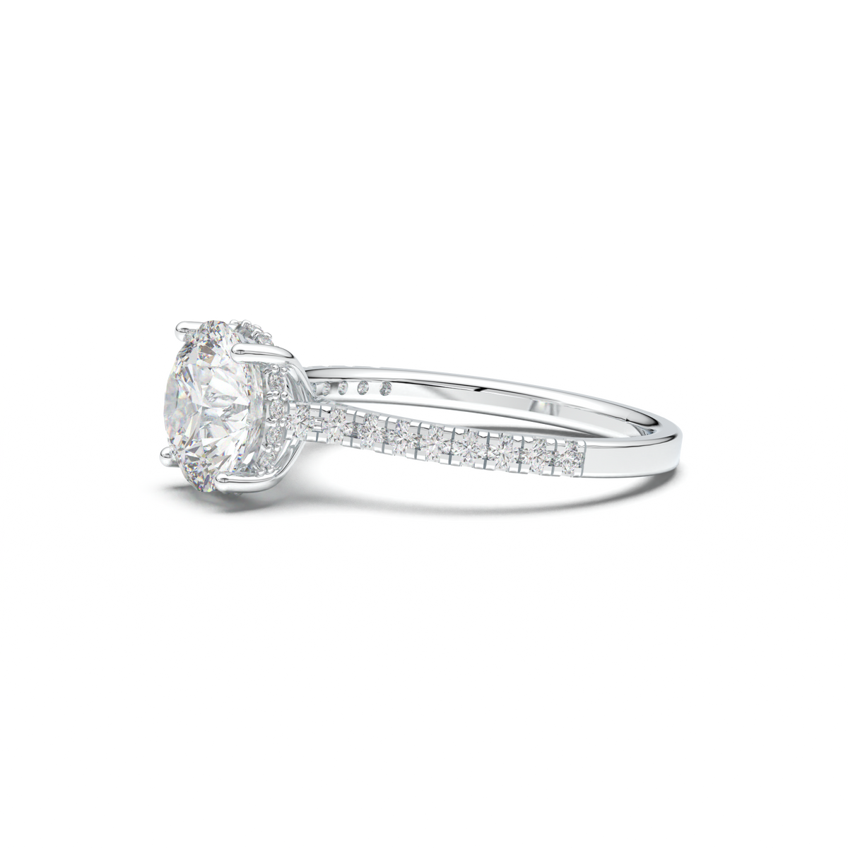 Round Pavé Engagement Ring
