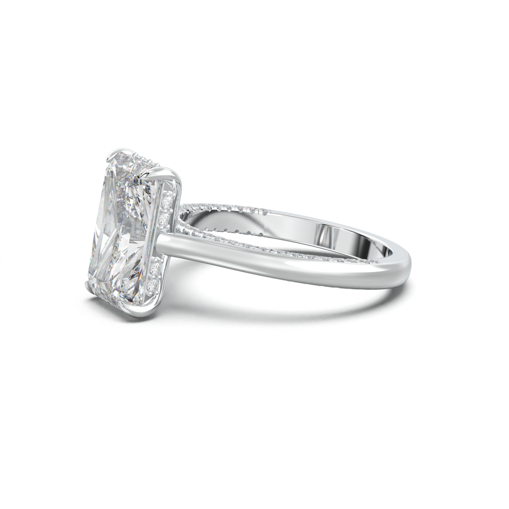 Radiant Pavé Hidden Halo Engagement Ring
