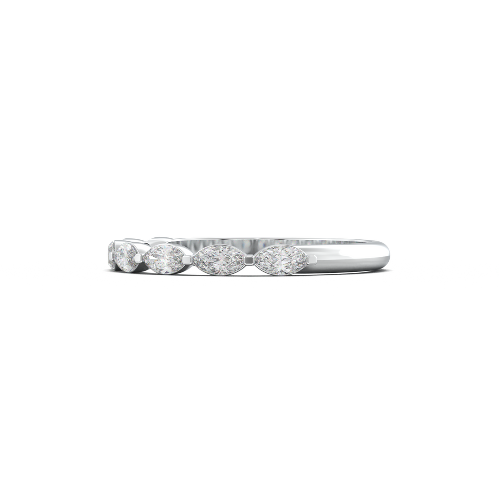 East-West Marquise Half-Eternity Wedding Band