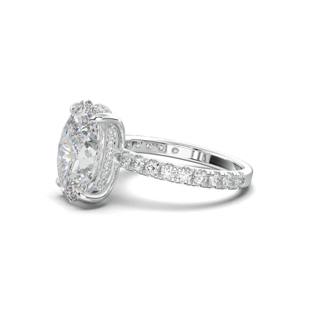 Oval Pavé Hidden Halo Engagement Ring