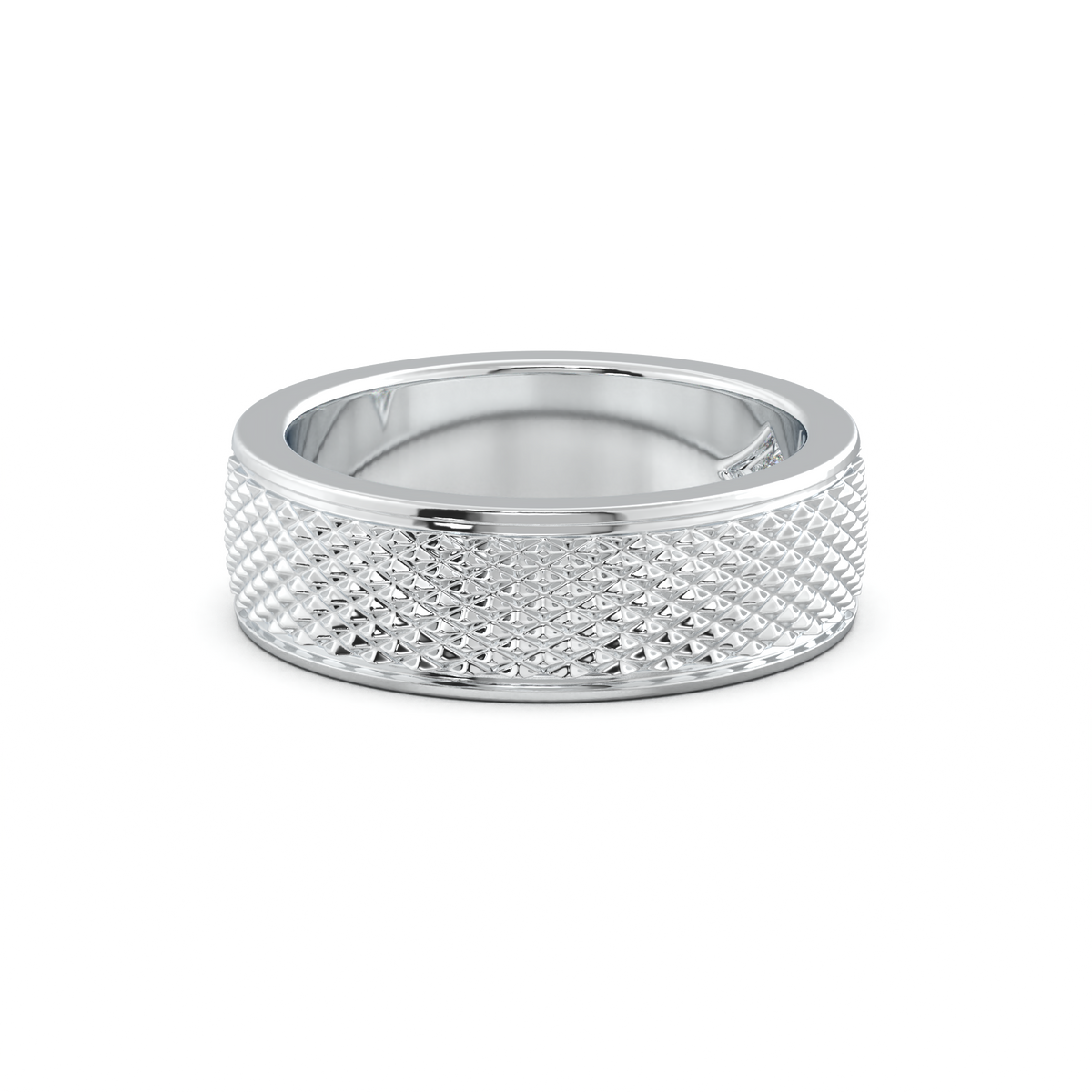 Diamond-Cut Textured Men's Wedding Band