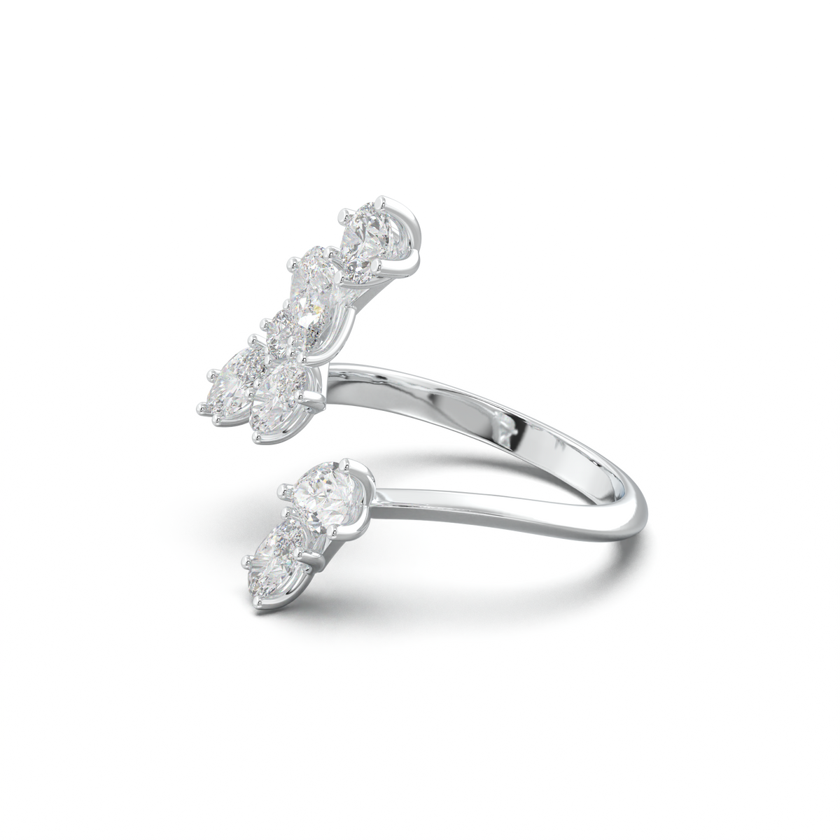 Asymmetric Mixed-Shape Diamond & Peridot Ring