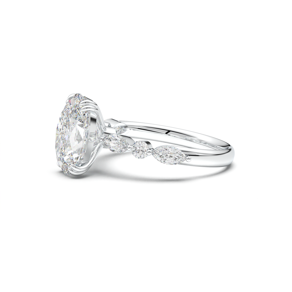 Oval Mixed-Shape Engagement Ring