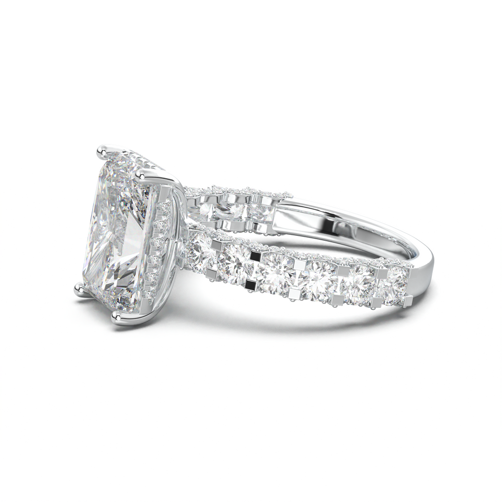 Radiant Diamond Band Engagement Ring