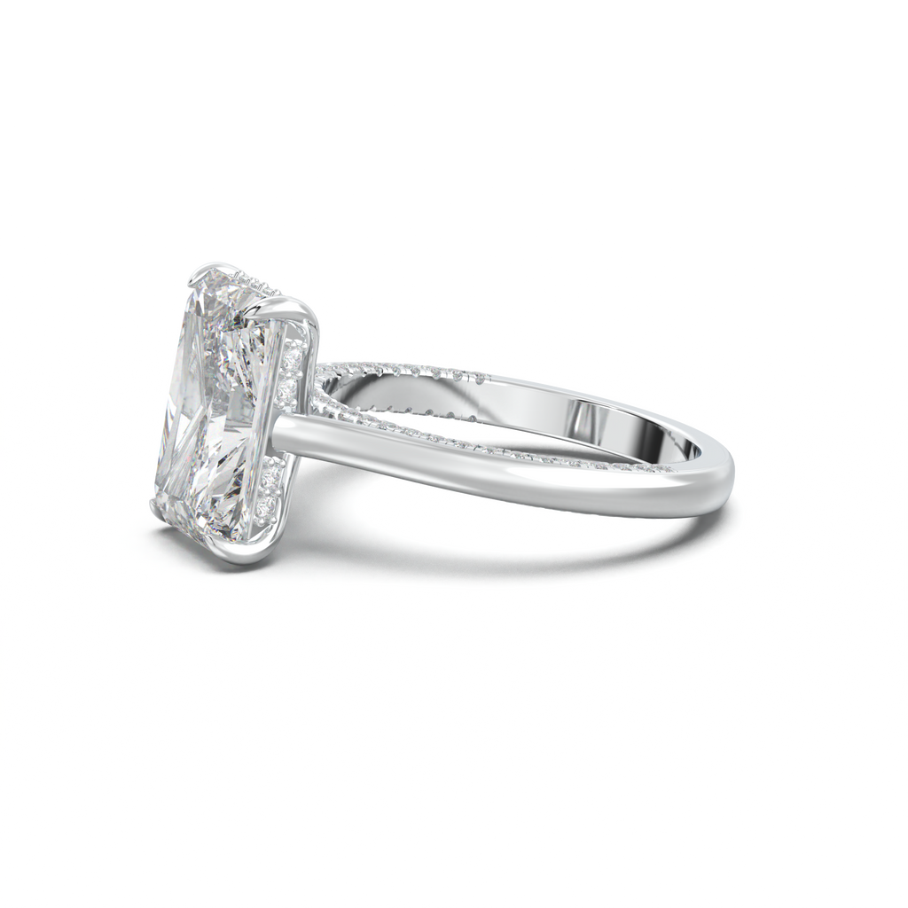 Radiant Pavé Hidden Halo Engagement Ring