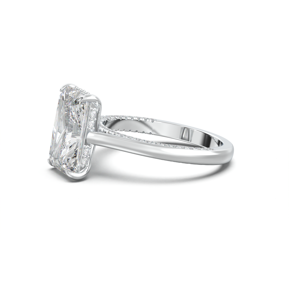 Radiant Pavé Hidden Halo Engagement Ring