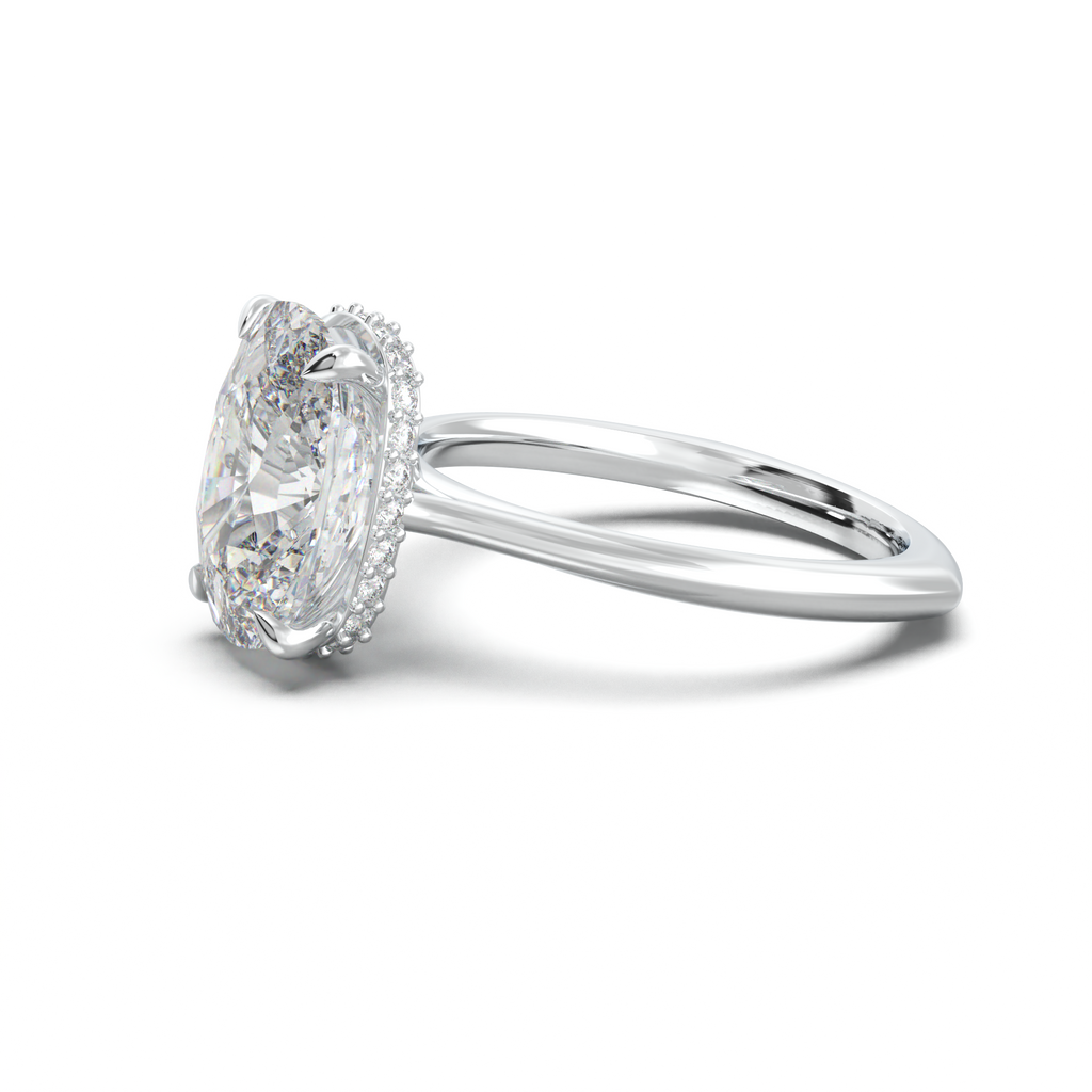 Cushion Hidden Halo Engagement Ring